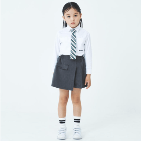 〈MAAROOK〉Broad stretch shirt jacket with tie ※KIDS/JUNIOR