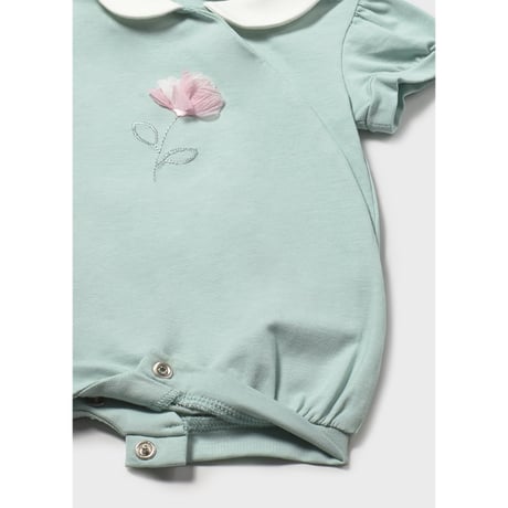 〈mayoral〉Collared romper 2-piece set (green) ※BABY