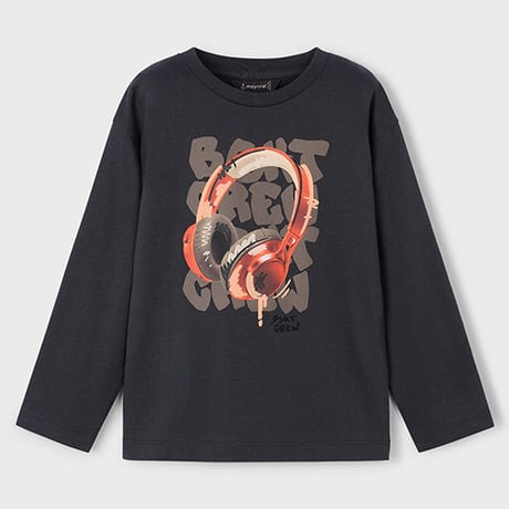 〈mayoral〉 Headphone Print Long Sleeve T-Shirt (dark gray) ※KIDS
