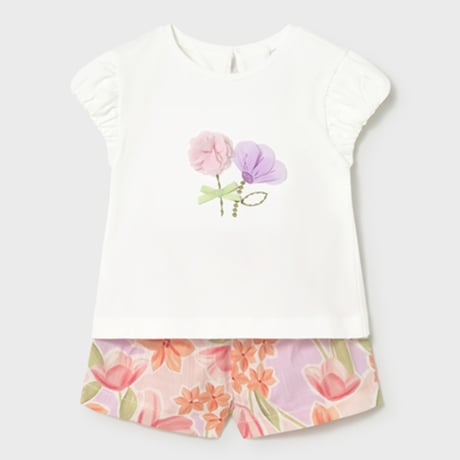〈mayoral〉T-shirt and shorts set (flower) ※BABY