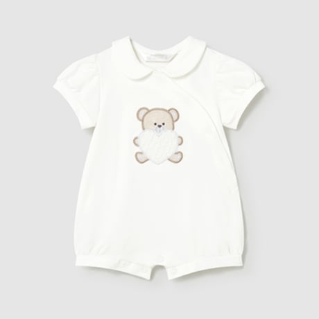〈mayoral〉Collared romper 2-piece set (white) ※BABY