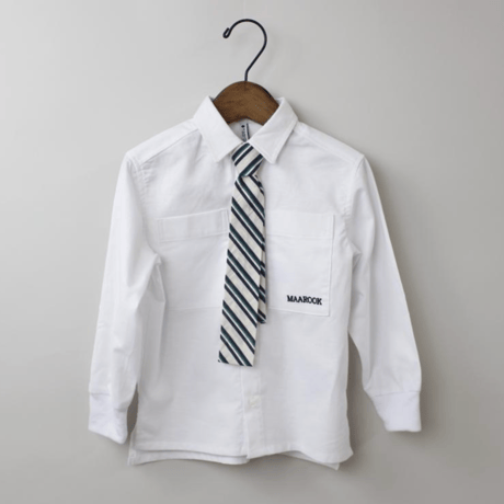 〈MAAROOK〉Broad stretch shirt jacket with tie ※KIDS/JUNIOR