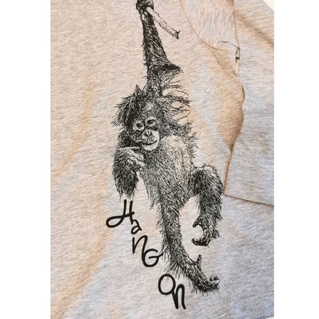 〈LION of LEISURE〉"Orangutan" long sleeve t-shirts (Light gray) ※KIDS