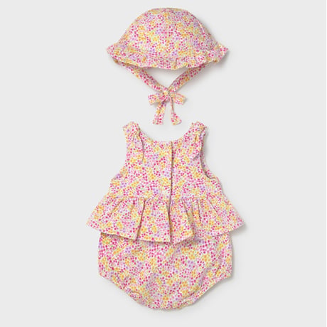 〈mayoral〉rompers and baby hat (yellow flower) ※BABY