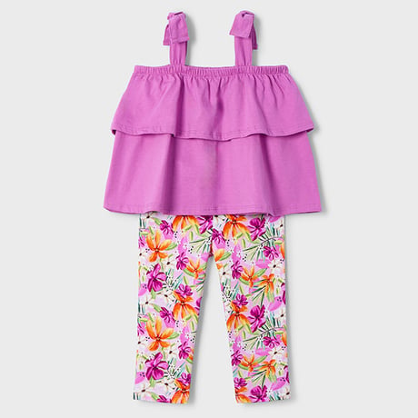 〈mayoral〉ruffle tops and leggings 2PSet  (purple)