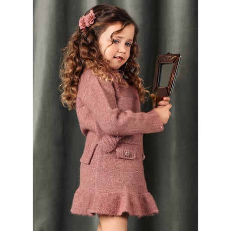 〈Abel&Lula〉Glitter knit top and bottom set (pink) ※KIDS&JUNIOR