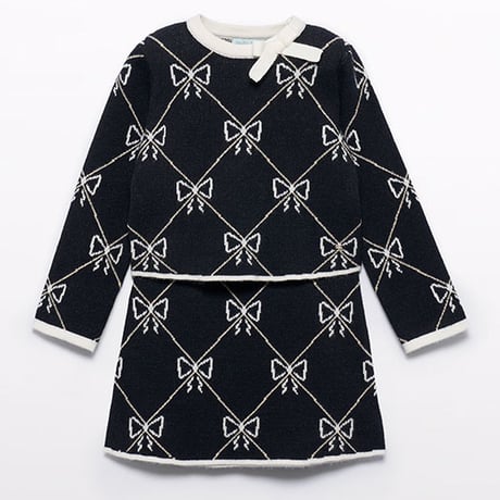 〈Abel&Lula〉knit setup (black) ※KIDS&JUNIOR