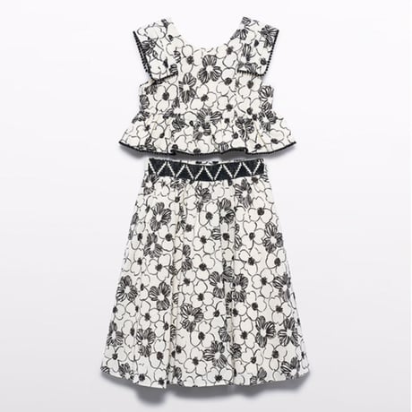 〈Abel&Lula〉Skirt set (black and white) ※KIDS&JUNIOR