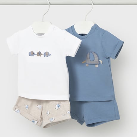 〈mayoral〉T-shirt and pants 4-piece set  (blue) ※BABY