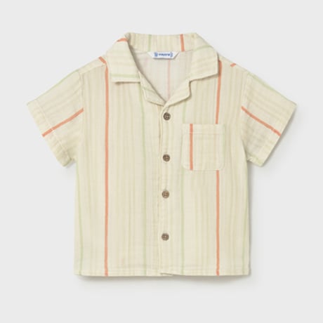 〈mayoral〉Gauze open-collar shirt (stripe) ※BABY