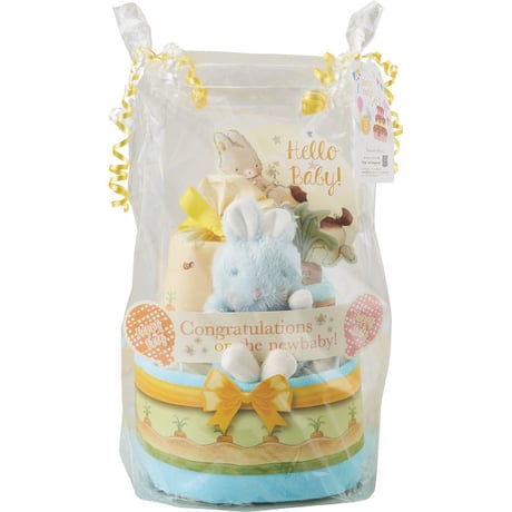 キャロットラペオリジナルダイパーケーキ〈Bunnies By The Bay〉"Rabbit" diaper cake (Blue)