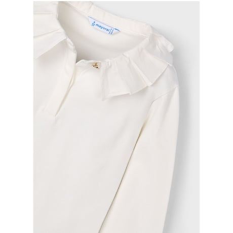 〈mayoral〉Collared long-sleeved T-shirt (off white) ※KIDS