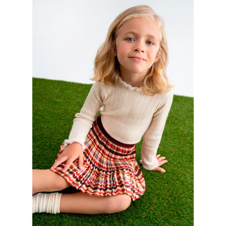 〈Abel&Lula〉pleated skirt (border) ※KIDS&JUNIOR