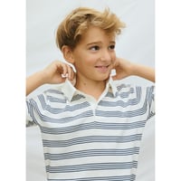 〈mayoral〉Knit polo ( navy blue border)※JUNIOR