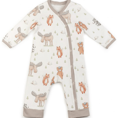 〈Bunnies By The Bay〉"Fox" rompers (White/Brown)