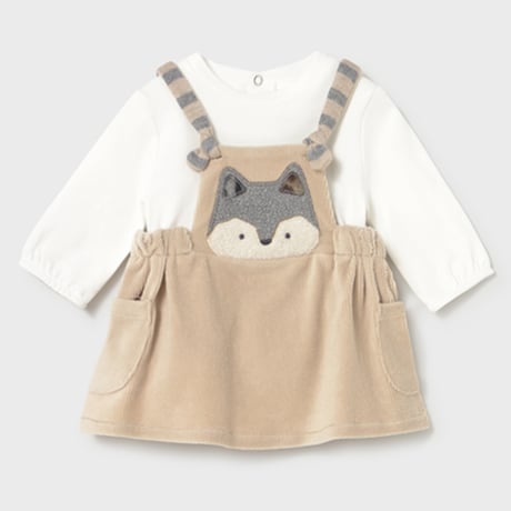 〈mayoral〉Jumper skirt style dress (beige) ※BABY