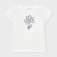 〈mayoral〉Cord embroidery T-shirt (white) ※KIDS