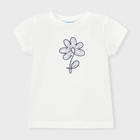 〈mayoral〉Cord embroidery T-shirt (white) ※KIDS