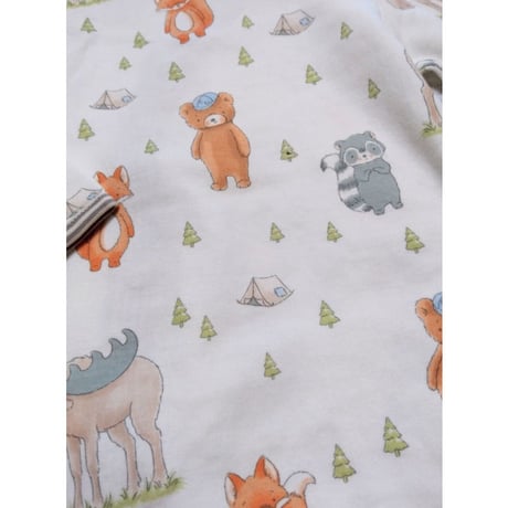 〈Bunnies By The Bay〉"Fox" rompers (White/Brown)