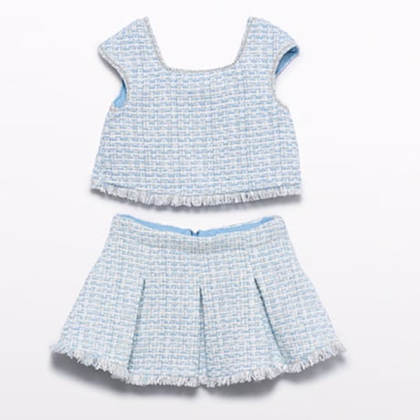 〈Abel&Lula〉Summer tweed setup (light blue) ※KIDS&JUNIOR