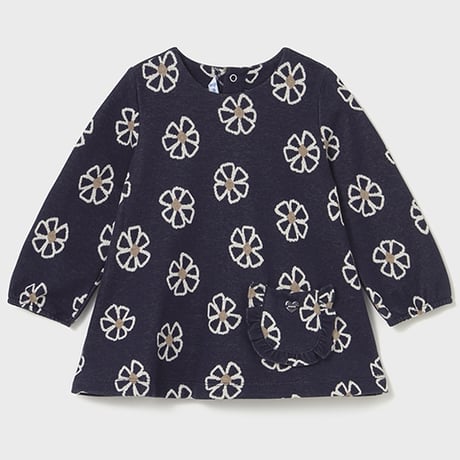 〈mayoral〉Headband and velour dress set (navy)※BABY