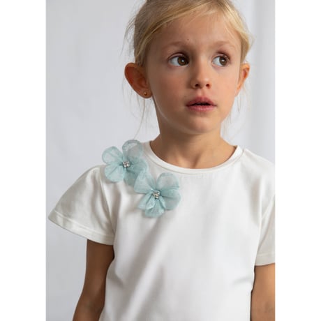 〈mayoral〉T-shirt and tulle skirt set (green) ※KIDS