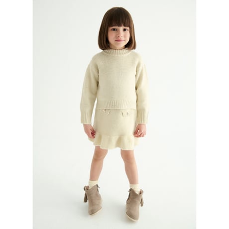 〈Abel&Lula〉Glitter knit top and bottom set (White) ※KIDS&JUNIOR