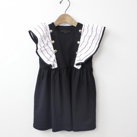 〈MAAROOK〉Preppy striped marine dress（Black）※BABY/KIDS
