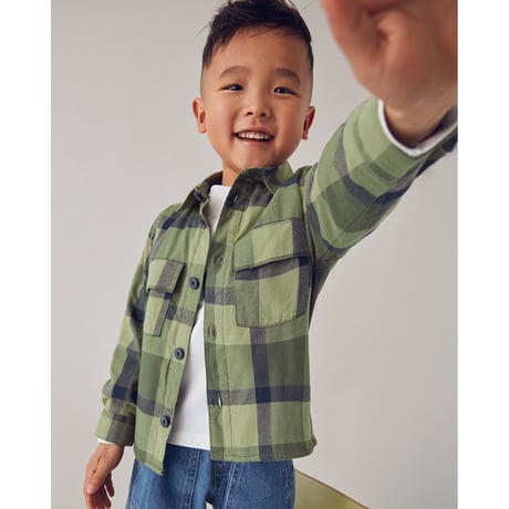 〈mayoral〉check shirt (green) ※KIDS