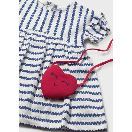 〈mayoral〉Striped dress with pochette (blue) ※BABY