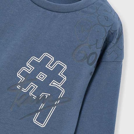 〈mayoral〉sports print top (blue) ※KIDS