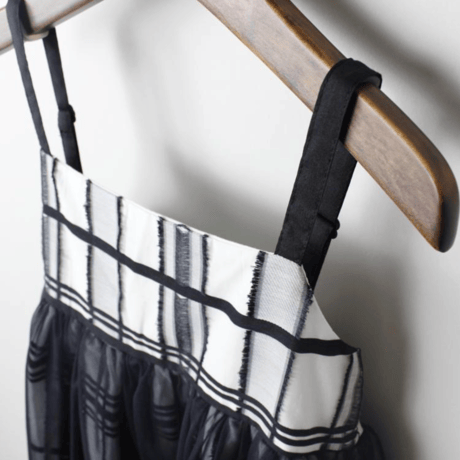 〈MAAROOK〉Sheer fringe check tulle jumper skirt ※BABY/KIDS/JUNIOR