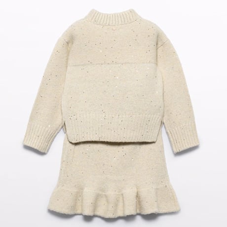 〈Abel&Lula〉Glitter knit top and bottom set (White) ※KIDS&JUNIOR