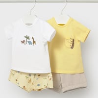 〈mayoral〉T-shirt and pants 4-piece set  (yellow) ※BABY