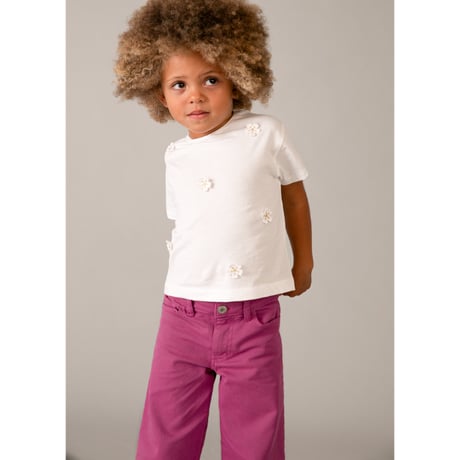 〈mayoral〉Flower motif T-shirt (white) ※KIDS