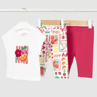 〈mayoral〉T-shirt and two leggings set (hotpink) ※BABY