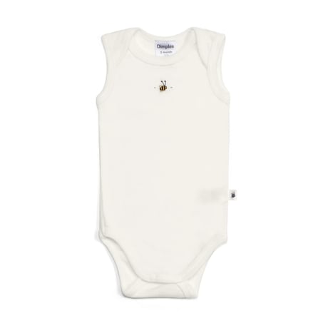 〈Dimples〉Merino Sleevess Bodysuit（Cream Bee）