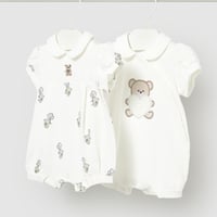 〈mayoral〉Collared romper 2-piece set (white) ※BABY