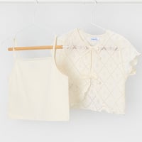 〈mayoral〉Lace top with camisole (cream) ※KIDS