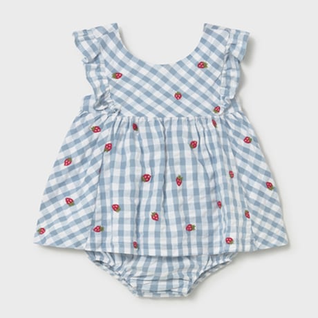 〈mayoral〉Apron dress with bloomers(light blue) ※BABY