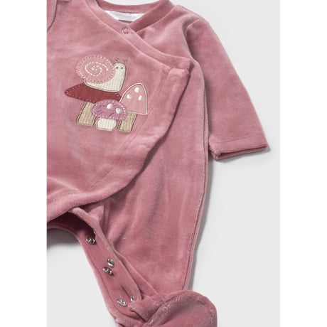 〈mayoral〉Front-opening romper 2-piece set (pink) ※BABY