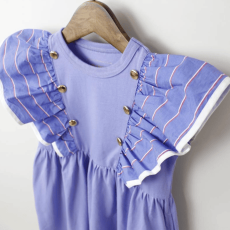 〈MAAROOK〉Preppy striped marine dress（Purple）※BABY/KIDS