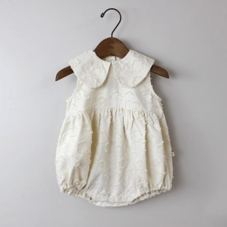 〈MAAROOK〉flower cut dobby romper(White) ※Baby