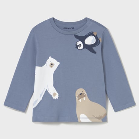 〈mayoral〉Animal long-sleeved top (blue) ※BABY