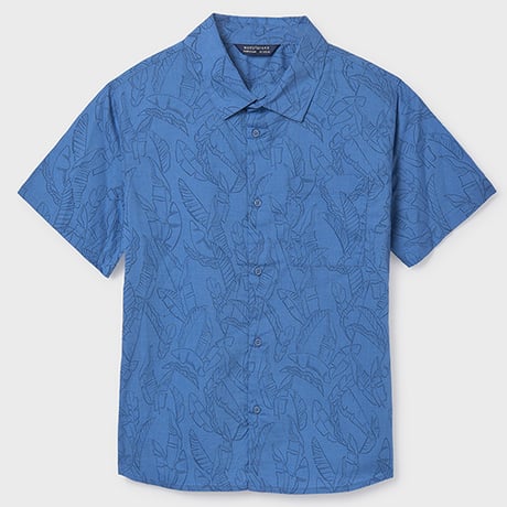 〈mayoral〉 Patterned shirt (blue) ※JUNIOR