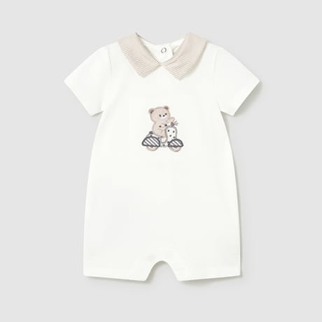 〈mayoral〉Collared romper 2-piece set (white) ※BABY