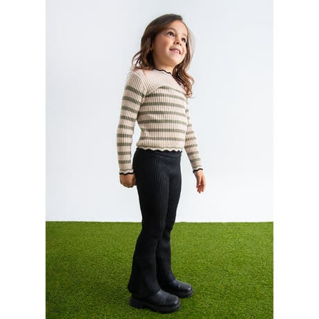 〈Abel&Lula〉rib knit pants (black) ※KIDS&JUNIOR