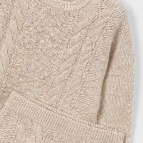 〈mayoral〉Fisherman's sweater setup (beige) ※KIDS
