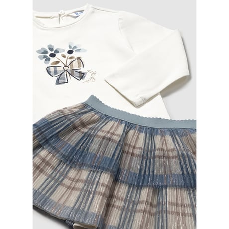 〈mayoral〉Baby wear 3-piece skirt set (blue) ※BABY