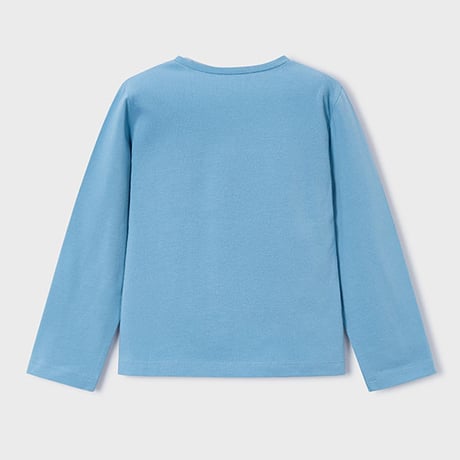 〈mayoral〉 flower embroidery long-sleeved T-shirt (blue) ※KIDS